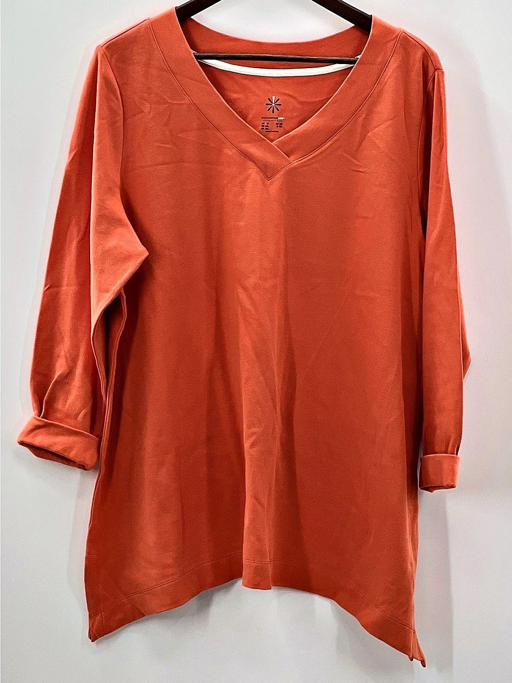 519 Isaac Mizrahi LiveWomen’s 2X Pima Cotton Long Sleeve V-Neck Tunic